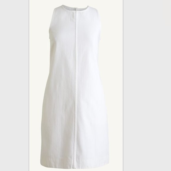 J Crew Denim Shift Dress in White - Picture 1 of 5
